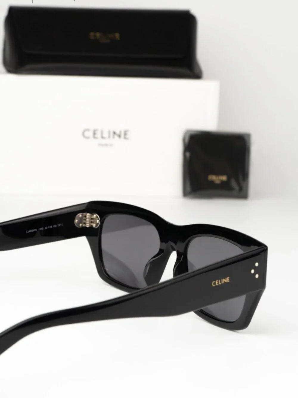Celine Men Sunglasses Black Grey Polarized Cat Eye CL40297U 01D NEW AUTHENTIC
